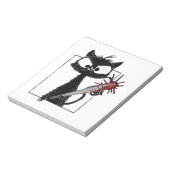 Schwarze Katze Baseball Horror Halloween Notizblock (Rotiert)