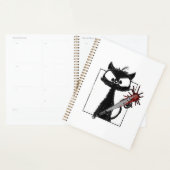 Schwarze Katze Baseball Horror Halloween Planer (Anzeige)