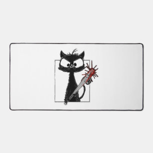 Schwarze Katze Baseball Horror Halloween Schreibtischunterlage
