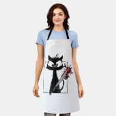 Schwarze Katze Baseball Horror Halloween Schürze (Getragen)