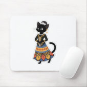 Schwarze Katze Batik Kunst Mauspad (Mit Mouse)