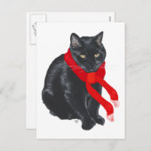 Schwarze Katze Behalte zu Weihnachten warm (Vorne/Hinten)