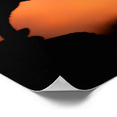 Schwarze Katze bei Sonnenuntergang Halloween Poster (Ecke)