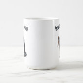 Schwarze Katze - Benutzerdefinierter Text Kaffeetasse (Mittel)