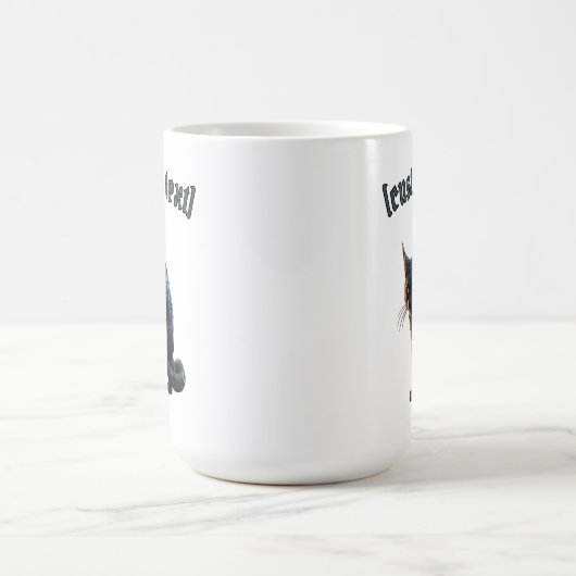 Schwarze Katze - Benutzerdefinierter Text Kaffeetasse (Mittel)