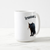Schwarze Katze - Benutzerdefinierter Text Kaffeetasse (VorderseiteRechts)