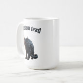 Schwarze Katze - Benutzerdefinierter Text Kaffeetasse (Vorderseite Links)