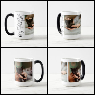 Schwarze Katze Beste Katzenmutter Foto Collage Verwandlungstasse