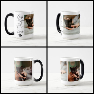Schwarze Katze Beste Katzenmutter Foto Collage Verwandlungstasse
