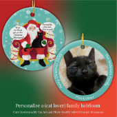 Schwarze Katze besucht Santa mit Unglaublich witzi Ornament