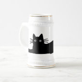 Schwarze Katze Bierglas (Vorderseite Links)
