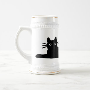 Schwarze Katze Bierglas