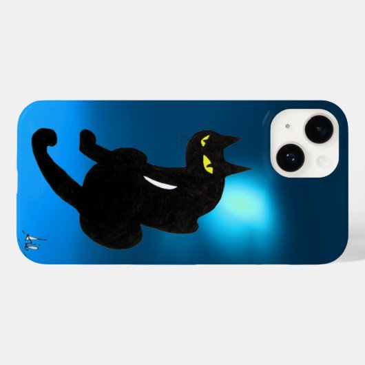 SCHWARZE KATZE blau Case-Mate iPhone Hülle (Rückseite (Horizontal))