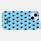Schwarze Katze (blau) Case-Mate iPhone Hülle (Rückseite (Horizontal))