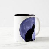 Schwarze Katze, blauer Mond Zweifarbige Tasse (VorderseiteRechts)