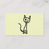 Schwarze Katze, blinzelnd Visitenkarte (Rückseite)