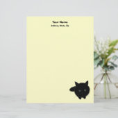Schwarze Katze Briefkopf (Stehend Vorderseite)