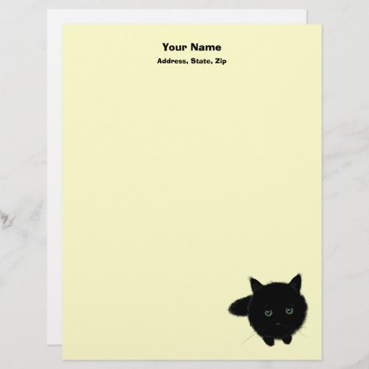 Schwarze Katze Briefkopf (Vorne/Hinten)