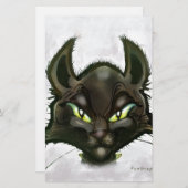 Schwarze Katze Briefpapier (Vorne/Hinten)