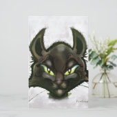 Schwarze Katze Briefpapier (Stehend Vorderseite)