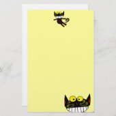 Schwarze Katze Briefpapier (Vorne/Hinten)