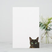 Schwarze Katze Briefpapier (Stehend Vorderseite)