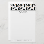 Schwarze Katze Briefpapier (Vorne/Hinten)