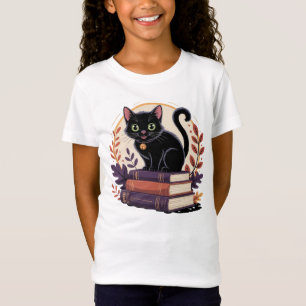 Schwarze Katze buchen - T - Shirt der Kinder