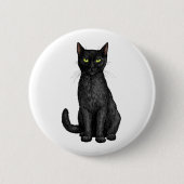 Schwarze Katze Button (Vorderseite)