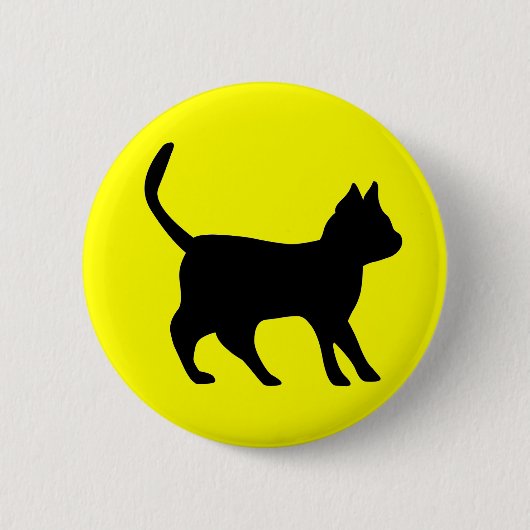 Schwarze Katze Button (Vorderseite)