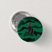 Schwarze Katze Button (Vorne & Hinten)