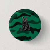 Schwarze Katze Button (Vorderseite)