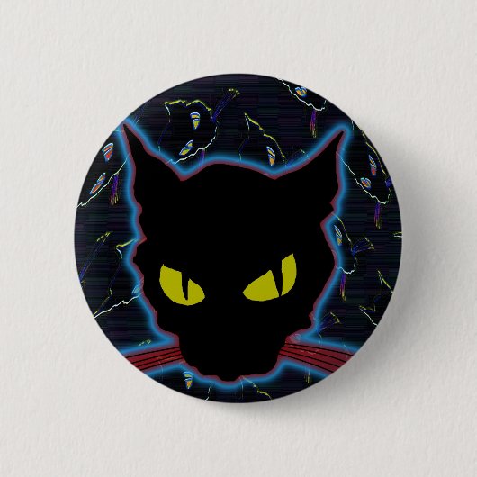 schwarze Katze Button (Vorderseite)