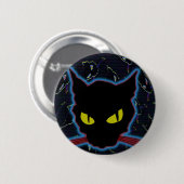schwarze Katze Button (Vorne & Hinten)