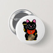 Schwarze Katze Button (Vorne & Hinten)