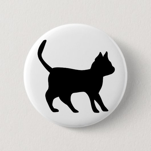 Schwarze Katze Button (Vorderseite)