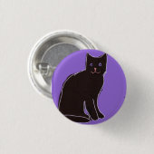 Schwarze Katze Button (Vorne & Hinten)