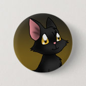 Schwarze Katze Button (Vorderseite)