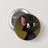 Schwarze Katze Button (Vorne & Hinten)