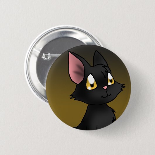 Schwarze Katze Button (Vorne & Hinten)