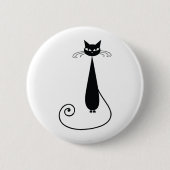 Schwarze Katze Button (Vorderseite)