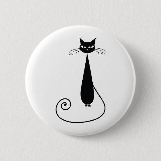 Schwarze Katze Button (Vorderseite)