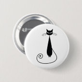 Schwarze Katze Button (Vorne & Hinten)