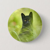 Schwarze Katze Button (Vorderseite)