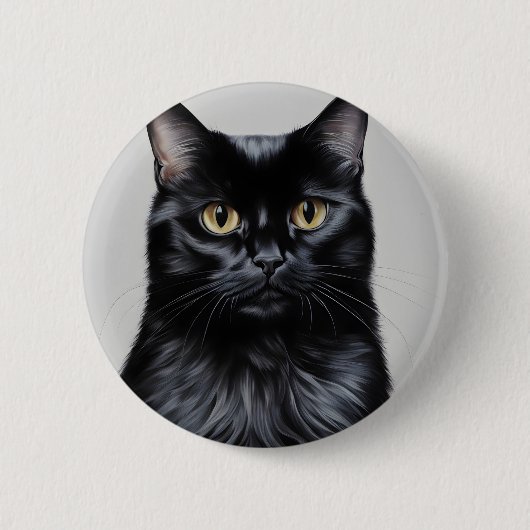 Schwarze Katze Button (Vorderseite)