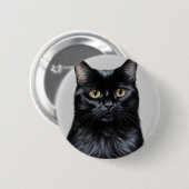 Schwarze Katze Button (Vorne & Hinten)