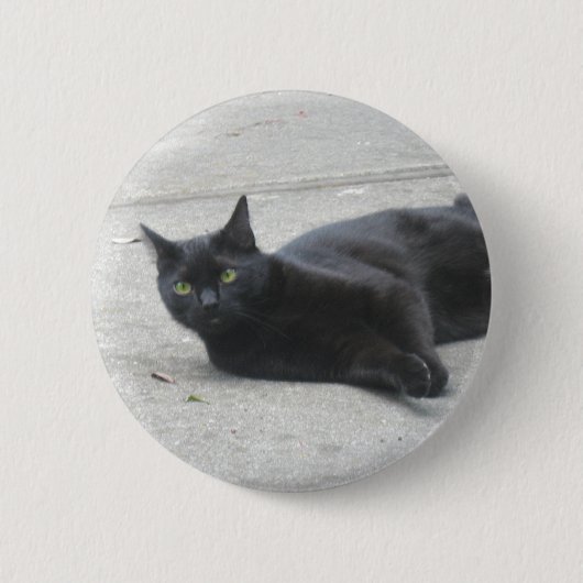 Schwarze Katze Button (Vorderseite)