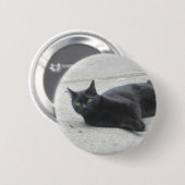 Schwarze Katze Button (Vorne & Hinten)