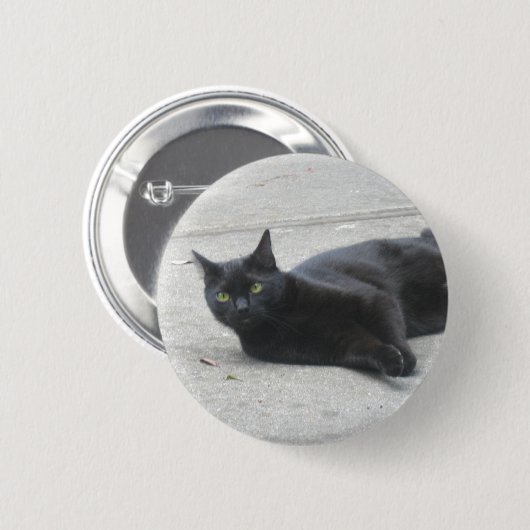 Schwarze Katze Button (Vorne & Hinten)
