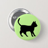 Schwarze Katze Button (Vorne & Hinten)